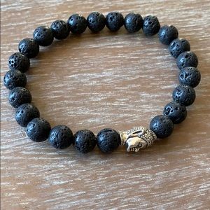 Black Buddha lava rock bracelet